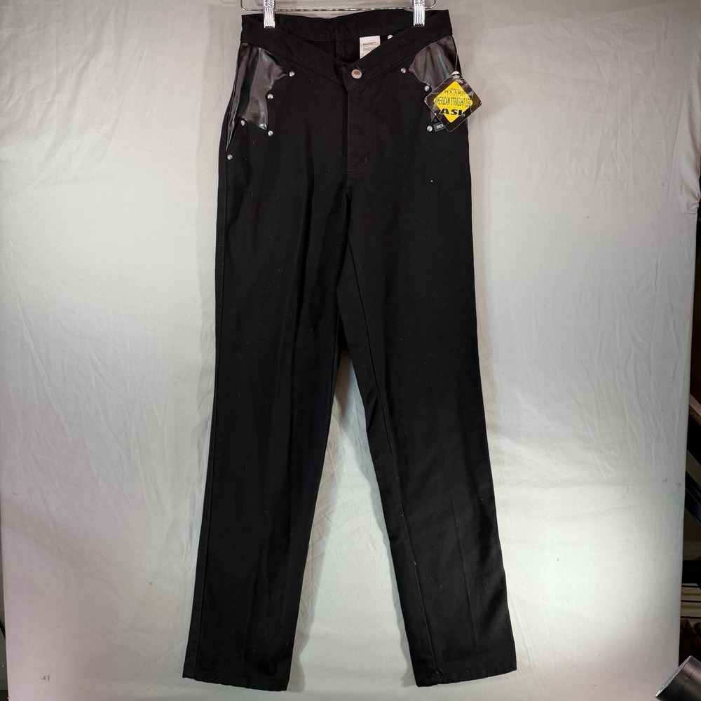 Vtg Rockies Rocky Mountain Jeans Black Denim Bareback Womens 28/7 34 Inseam